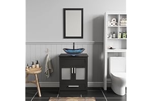 ZealWe Badmöbel Set Badezimmer Waschbeckenunterschrank Unterschrank 60 cm mit Waschtisch Spiegel Schubladen, Badezimmermöbel Waschbecken mit Badezimmerschrank Badschrank Spiegelschrank, Blau