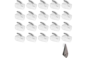TOUMETT 30 Pcs Small Sticky Hooks for Hanging,No Damage Wall Hooks Stick On,Plastic Self Adhesive Hook Heavy Duty,Clear Mini Hook,Removable Damage Free,Transparent Strong,For Kitchen Bathroom Door Window