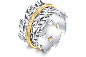 URONE Sterling Silber Ringe Entspannungswerkzeug Drehbarer Ring Doppelbandringe Kreativer drehbarer Ring Spinner Schmuck Geschenke für Frauen und Mädchen