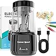 Forever Speed Electric Pencil Sharpener USB Rechargeable with Container Automatic for 6-8mm Coloured Pencils, Auto Stop for Artists, Kids, Office, Classroom, School Use, Portable, Heavy Duty