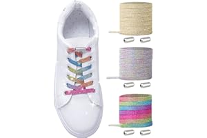 MLLTECH Lacets Élastiques pour Adulte Enfant - Élastiques Lacets Sans Nœuds - No Tie Lacets en Silicone/ Lacets Sans Laçage - Élastiques Lacets avec Fermeture en Métal Lacets pour Toutes les Chaussures