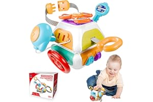 LURNODY Busy Activity Cube,Montessori Beschäftigt Würfel Spielzeug für Kleinkinder,Montessori 10-In-1 Beschäftigt Sensorische Spielzeug für Ab 1 2 3 Jahr Jungen Mädchen Geburtstag Geschenke