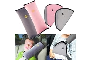 WATINC 4Pack Seatbelt Pillow Car Seat Belt Covers for Kids, Adjust Vehicle Shoulder Pads Safety Belt Protector Cushion Plush Soft Auto Seat Belt Strap Cover Headrest Neck Support for Children Baby