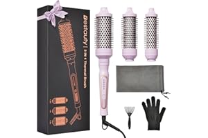 Bestauty Szczotka termiczna 3 w 1 [38 mm 32 mm 45 mm] szczotka do włosów [5 regulowanych temperatur 150-230℃] joniczna szczotka termiczna używana jako grzebień do włosów, prostownica do włosów