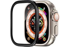 SONGSIER Ochraniacz ekranu Apple Watch Ultra 49 mm, rama ze stopu tytanu ze szkłem hartowanym 9h, lekka folia ochronna, ultra cienka, odporna na zarysowania Apple Watch Ultra 3/2/1