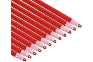 PATIKIL Rotuladores de Cera Peel-Off para China, 12 Piezas Lápices de Cera para Madera de Vidrio, Prendas de Vestir, Dibujo de Películas de Papel, Vinilo, Metal, Rojo