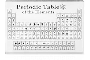Bomoya Periodic Table with Real Elements Samples,Acrylic Periodic Table Display with Elements Teaching Tool Student Teacher Gift Craft Decoration