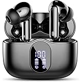Cuffie Auricolari Bluetooth 5.3 con 4 Mic, Wireless In Ear HiFi Stereo, Cuffiette 36 Ore LED Display, Senza Fili IP7 Impermea