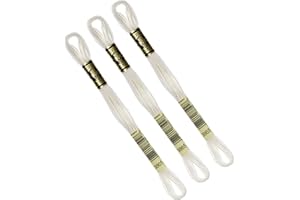 DMC - Set di 3 matasse DMC, filo da ricamo mulinato 117 MC, 100% cotone, adatto a tutte le tecniche e supporti, ideale per punto croce (bianco rotto)
