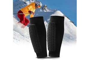 CIKIKI Ski Shin Guards Gel for Men/Women, Protective Sleeve Professional Crashproof Shin Guards, Breathable Elastic Gel Guard for Skiing, Legs Protection, Safety Gear for Sports