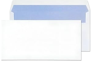 CONCEPT4U 100PK White DL Envelopes Peel and Seal 110 x 220 mm 80 GSM - Seal Wallet Envelopes No Window for Posting Postage Mailing