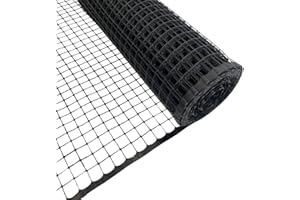 Suregreen Plastic Mesh Fencing | 1m x 10m Roll with 20mm Holes | Black Plastic Netting for Garden Fences, Plant Support, Tree Guards, Climbing Plants & Pet Barriers