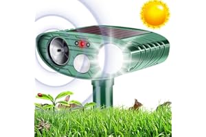 Titifeya Cat Deterrent for Garden Ultrasonic Cat Scarer Solar Powered Fox Repellent Animal Repeller with Flashing Light Waterproof Upgraded Motion Activated Sensor for Dogs Birds etc