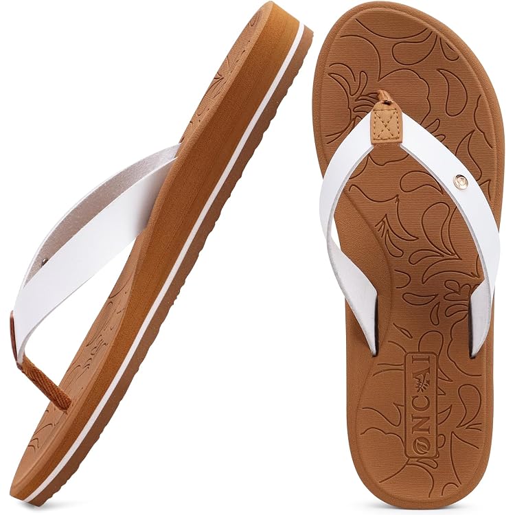 Tongs En Cuir Pour Femme - Semelle Souple Et Intérieure Douce - Modèle Orthopédique Grande Taille - Sandales D'été Confortables