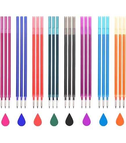 30 Stück Radierbare Ersatzminen,Kompatibel Mit Legami,Spitze 0,7mm, 13 cm | Blau, Schwarz, Rot, Grün, Lila, Orange - Gelschreibermine Radierbar, Minen für Legami Radierbare Stifte