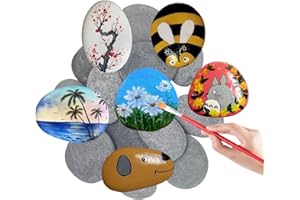 SHIQUAN 20 Stück Flache Steine Zum Bemalen, 4-6cm Glatte Kieselsteine zum Bemalen, Glatte Große Kieselsteine, Geeignet für Kinder-Malgeschenke, Geburtstagsgeschenk, DIY-Handbemalung