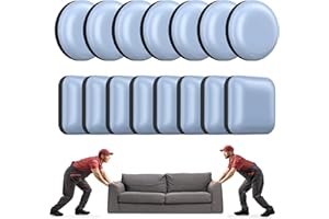 JOWFAY 16 Piedini per Mobili Autoadesivo in Teflon,Feltrini per Mobili Copridivano Antiscivolo Sedie Quadrati Spostare Mobili Pesanti Piedini Spessori Piedini Lavatrice Sollevatore Gambe per Tavolo in Legno