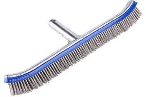 KUULEYN pool hoover pool cleaning kit, 18inch Swimming Pool Brush head,Steel Brush Bottom Walls Cleaning Supplies with Stainless Steel Broom Head Bristles,Pool algae brushes for Pond Spa Hot Spring