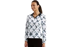 Jack Smith Polo à manches longues pour femme - T-shirt de sport pour femme - Séchage rapide - Respirant - Pour le golf, l'équitation, le tennis, le fitness, l'entraînement, la course