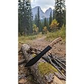 SKNIV Karbon &Ccedil;elik Outdoor Kamp Palası & Machete - 38cm K&ouml;k Ceviz Saplı Keskin Bı&ccedil;ak YZ-21
