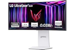 ‎LG LG Electronics 34GS95QE-W.AEU Ultragear Curved OLED QHD-Gaming Monitor 34", 3440 x 1440, 21:9, 0,03 ms GtG, 240 Hz, HDR400 True Black, NVIDIA G-SYNC Compatible, AMD FreeSync Premium Pro - Weiß