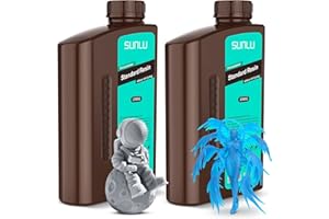SUNLU 3D Drucker Resin 2KG, 405nm UV Härtendes Standard Photopolymer Schnellharz für 4K/8K LCD/DLP/SLA 3D Druck, Hohe Präzision, Geringe Schrumpfung, Grau+klares Blau 2000g