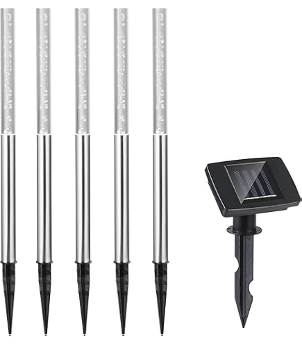 ISOTRONIC - Blubber glowsticks solar tuin voor sfeervolle buitenverlichting - waterdichte tuinverlichting met ingesloten luchtbelletjes - 8 uur brandtijd (5 stuks | warm wit | 48 cm