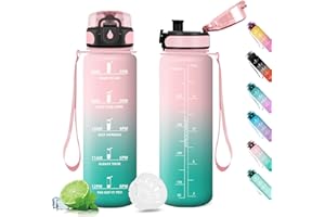 KOLLYKOLLA Borraccia Motivazionale 500ml, Bottiglia con Filtro, Borraccia Bambini, Borraccia Sportiva con Indicatore del Tempo Motivazionale, Borraccia per Bambini, Sport, Palestra, Scuola, Gym, Fitness, Yoga