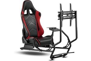 WHEEL STAND RACING Ultimate Racing Cockpit | Compatible with Logitech, Fanatec, Thrustmaster, Hori, Xbox & PlayStation | Adjustable Reclining Seat, Pedal & Gear Shifter Mount | Sturdy Steel Frame, Monitor Mount