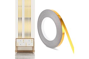 DSLSQD Cinta adhesiva metálica autoadhesiva, 10mm x 50M Tira decorativa dorada, cinta decorativa para azulejos, cinta metalizada para coche, pared, perchero, scrapbook, embalaje de regalo