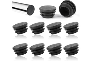 PUNWEY 10 Pièces Bouchon d'extrémité de Tube Noir Bouchon pour Tuyau de Ø 25 mm pour Poteaux de Clôture Ronds en Plastique Robuste pour Une Protection Parfaite, Capuchons de Protection