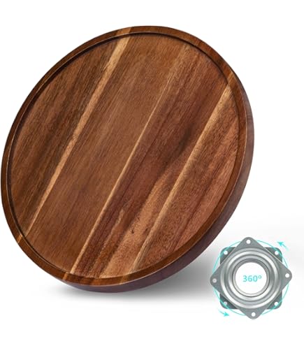 Plateau à Fromage En Bambou Tournant 35 Cm - Planche Fromage Élégante Pour Apéritif, Pique-Nique Et Cuisine