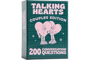 Talking Hearts Conversation Cards - Couple Card Game for Date Nights & Travel Adventures | Great Gift for Couples - 200 Questions & 2 Wild Cards