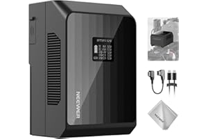 NEEWER Mini V Mount Battery PS099EP, 6800mAh 99Wh V Lock Akku, 100W PD Schnellladung, Dual USB C/D Tap/BP/USB A/Dual DC/OLED Bildschirm/Reinigungstuch für Camcorder Kamera Monitor Videolicht