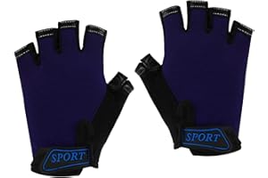 RUIXIA Gants Vélo Enfant Mitaine Fille Garçon Gants Sport Enfant Gants Demi Doigt Gants Cyclisme Antidérapant pour VTT Randonnée