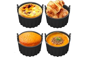 Bravien Moule Gateau Silicone Compatible Avec Air Fryer Set De 4 Pièces Pour Cuisson De Gateaux Desserts Muffins Parfait Pour Airfryer Accessoire De Cuisine Utile Et Pratique