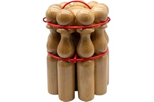 GICO Juego de Conos de Bolos de Madera para niños y Adultos, diversión en Interiores y Exteriores, con Productos de Calidad de Madera Maciza, 24 cm – 3018