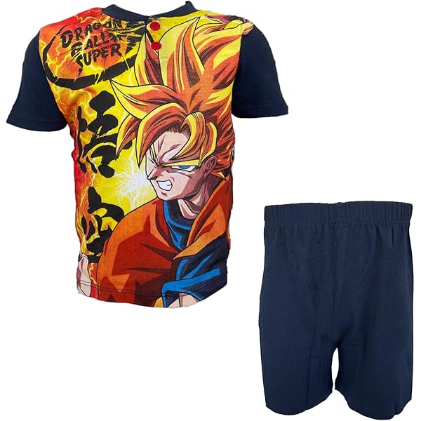 Pigiama Dragon Ball Z Bambini - T-Shirt Goku E Pantaloncini, 100% Poliestere, Taglie 5-14 Anni - Foto 8
