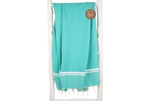 ZusenZomer Ręcznik Hammam z Susy 100 x 190 morska zieleń - Fouta Hammam ręcznik do sauny Peshtemal XXL - 100% wysokiej jakości bawełna - ręcznik Hammam, Fair Trade