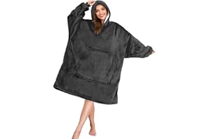 Giggling Getup Wearable Blanket Hoodie For Women And Men Sherpa Fleece Hooded Blanket Sweatshirt Warm Cozy Sherpa Wearable Throw Oversized Hoodie With Giant Pocket & Sleeves For Adult Cow
