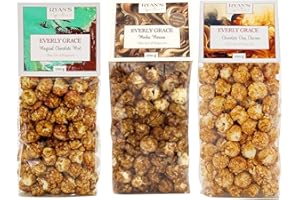‎EVERLY GRACE Everly Grace Popcorn Chocolate Bundle – je 100 g, Schokoladen-Popcorn-Tüten-Set mit Magical Chocolate Mint, Mocha Mousse & Chocolate Chai Charme, Handgefertigt in Deutschland, Perfekt zum Genießen