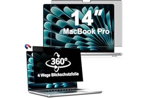 ‎ZOEGAA ZOEGAA 360° Magnetischer Blickschutzfolie für MacBook Pro 14 Zoll (2025-2021, M5 M4 M3 M2 M1), Anti-Blaulicht 14.2" Privacy Screen, Anbnehmbar 4-Wege Sichtschutzfolie Mac Sichtschutz