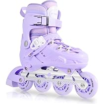 Patins en Ligne pour Enfants Filles Garçons Débutants, Réglables Patins à Roues en Ligne pour Enfants et Adolescents pour Intérieur Extérieur Sport (S (28-32 EU