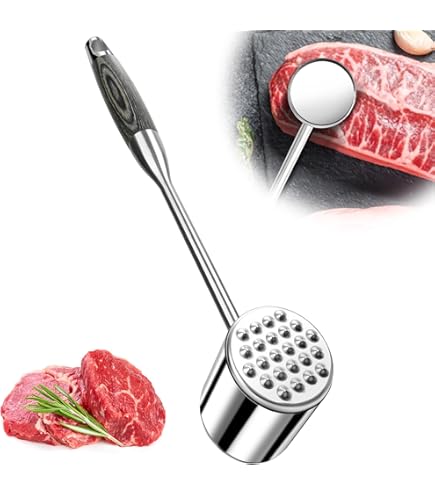 Batticarne In Acciaio Inox AKOLAFE 26 Cm - Martello Per Bistecche, Pollo, Maiale, Lavabile In Lavastoviglie - Foto 7