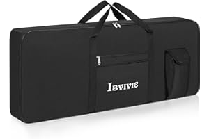 FREEAMG 61 Key Keyboard Tasche, Robuste 600D Oxford Keyboardtasche 61 Tasten mit 10 mm Polsterung, Keyboard-Gigbag mit Griffen und Schultergurten für Digitales E-Piano (Schwarz)