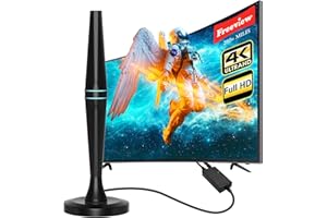 TRAVEL PACKAGING CUBE TV Aerial - Indoor TV Aerial for Smart TV with Signal Booster - Digital Aerial for Freeview 280+ Miles Long Range Support 4K 1080P (Matt Black)