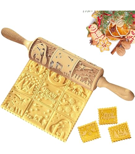 Rouleau à Pâtisserie De Noël Avec Motif De Noël 3D élan
