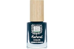 SO'BIO ÉTIC LÉA NATURE SO BiO étic| Vernis ongles naturel - Natural Color | Bleu Denim | Double action Soin & Couleur - Fortifie & Protège | Huile de Ricin bio fortifiante | Vegan | Made in France |11ml