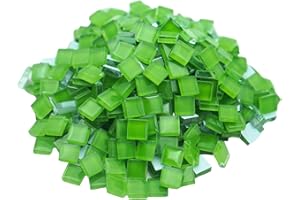 Yuvori Carreaux de mosaïque carrés en cristal de 0,5 kg à faire soi-même, pour salle de bain, salon, cuisine, balcon (vert)