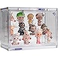 Clear Display Case for Figures, 3 Tier Adjustable Display Stand, Acrylic Display Box with Magnetic Door, Dustproof Showcase for Collectibles Mini Funko Pop Popmart Action Figures (Clear-1 Pack)